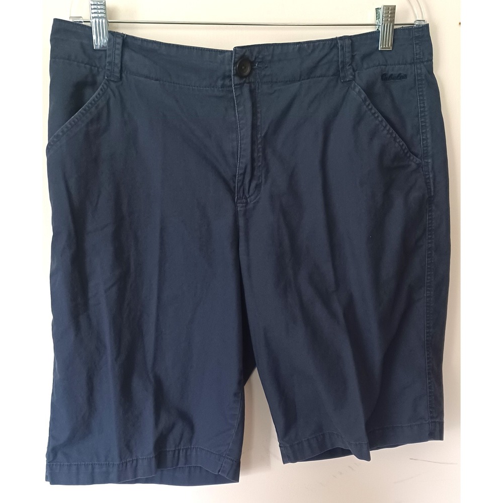Cabela's Chino Shorts Women 12 Navy Blue Cotton Twill Outdoor Hiking Bermuda